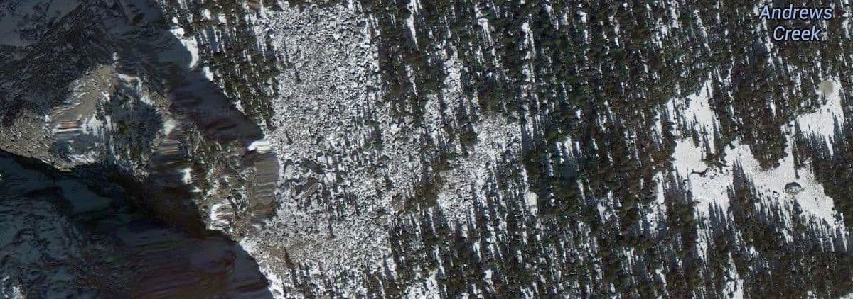 Satellite image of Andrews Creek