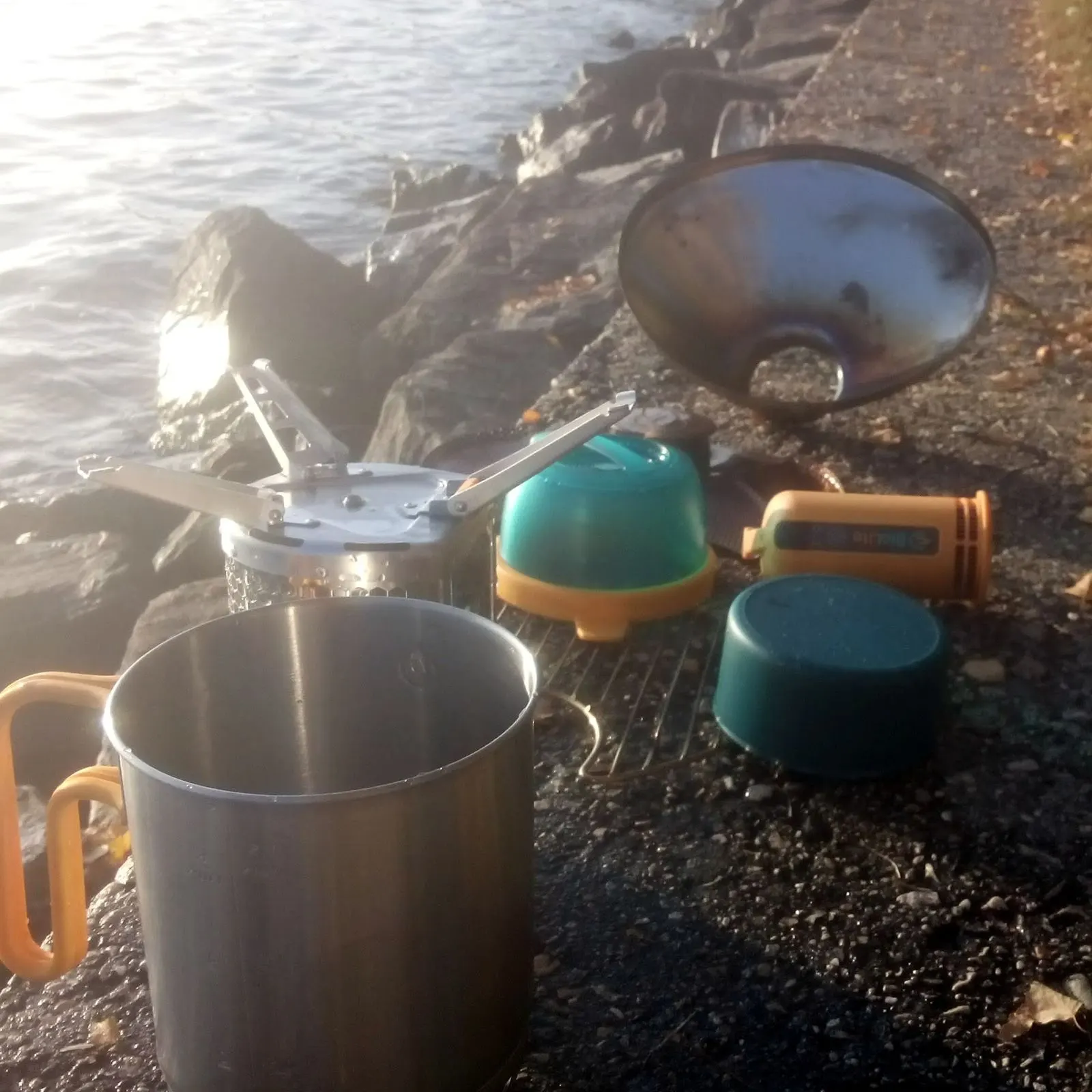 The campstove drying in the sun