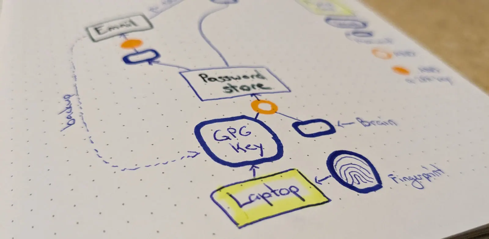 Macro photography of a hand-drawn asset graph