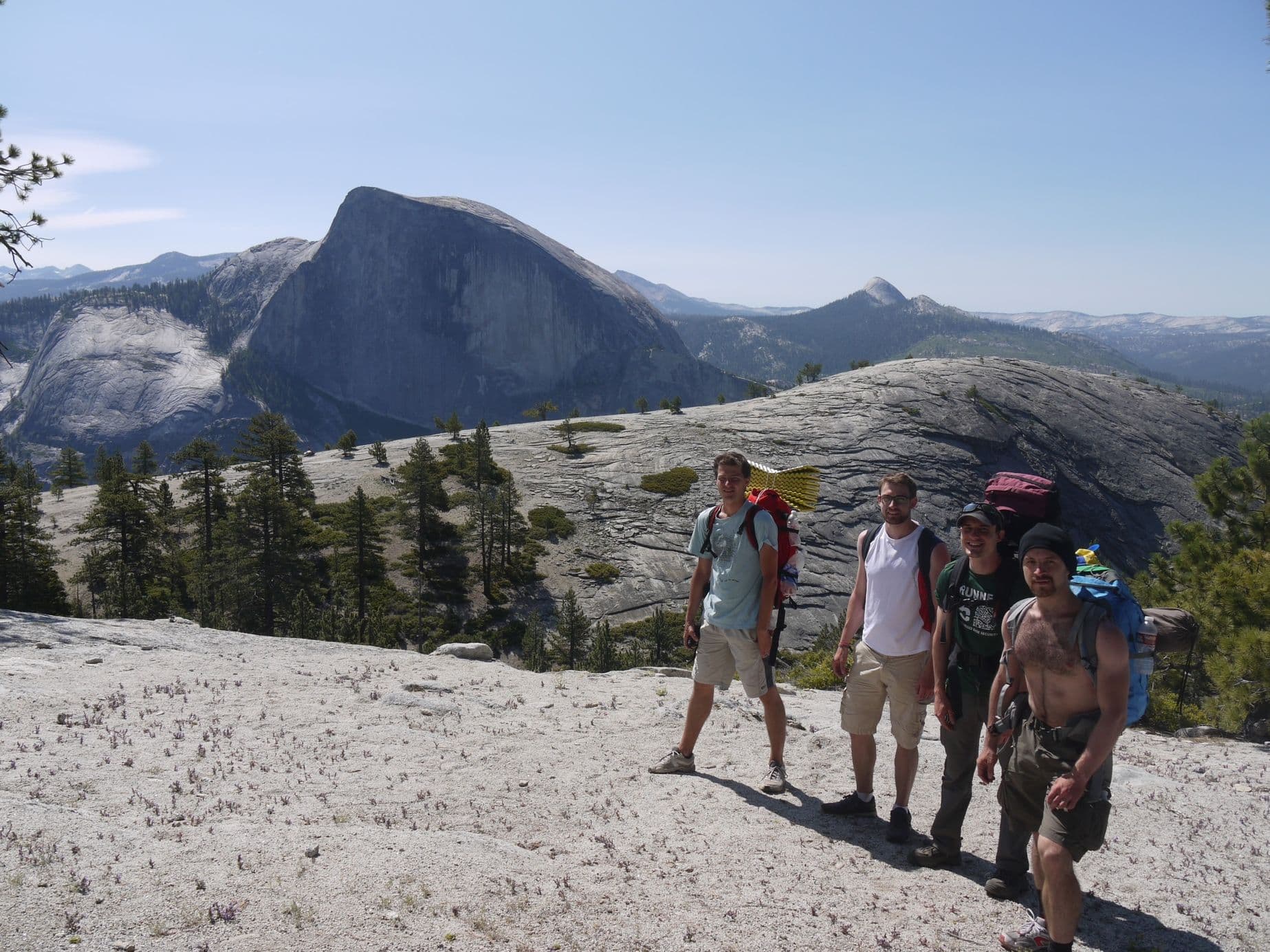 The hikers on top of Indian Ridge, overlooking North Dome