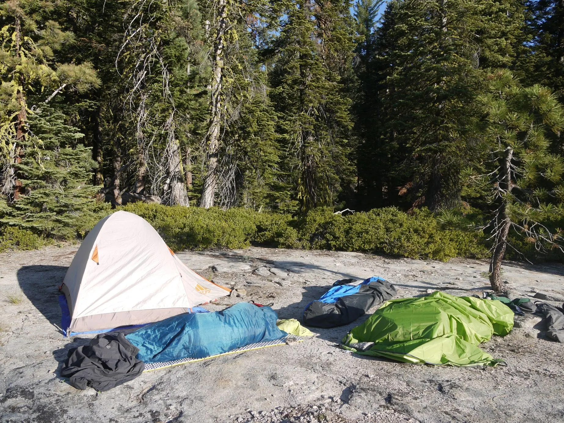 Our campsite in the morning