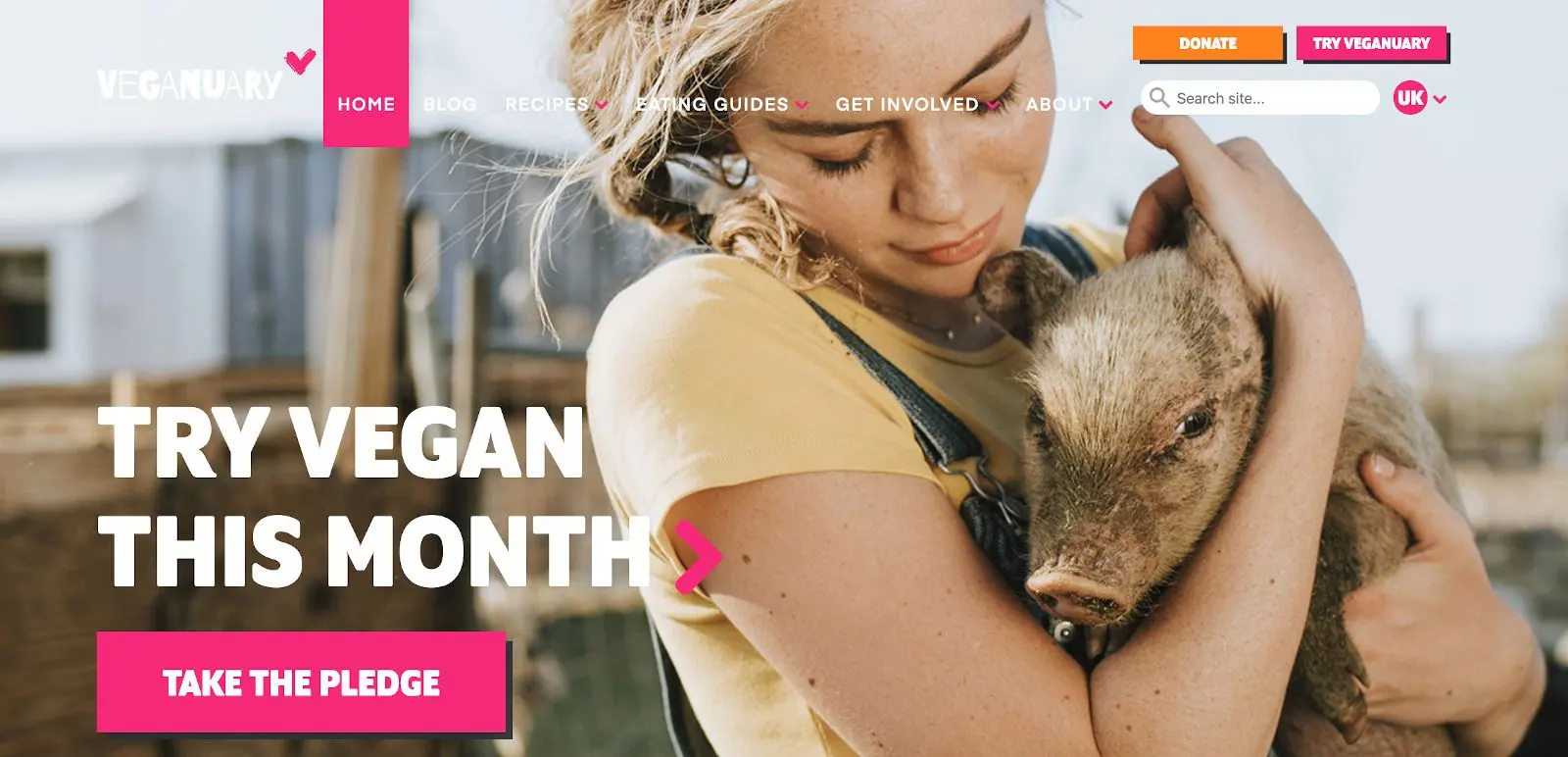 Veganuary website screenshot